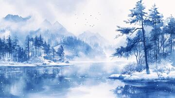 磨砂山水意境画9