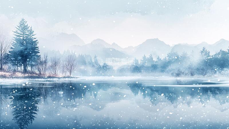 高清大图下载【趣麦麦图】唯美冬日湖景4