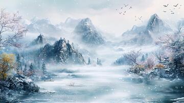 磨砂山水意境画10