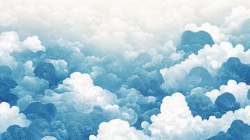 云雾插画插画飞云流云