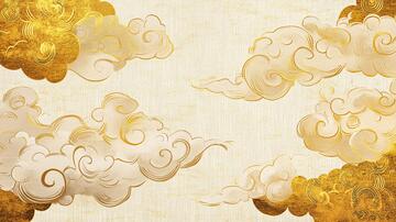 金银云纹金色高端装饰