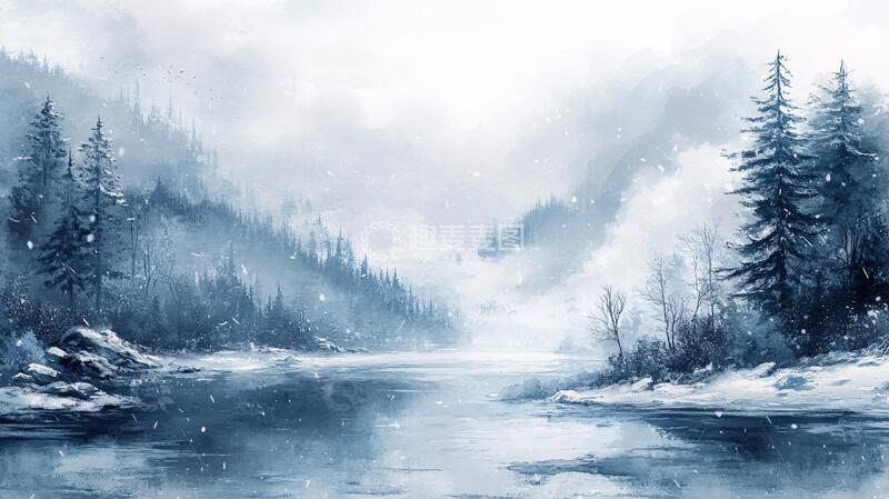 高清大图下载【趣麦麦图】电脑装饰画不冻河7