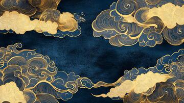 金银云纹高端装饰中式