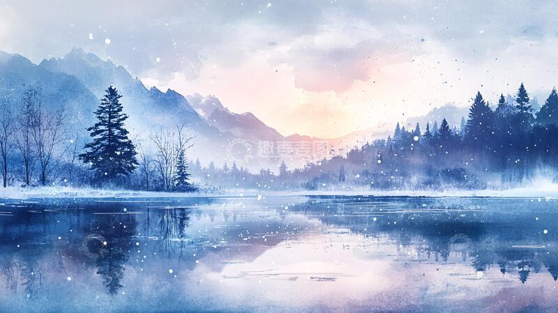 高清大图下载【趣麦麦图】磨砂山水意境画7