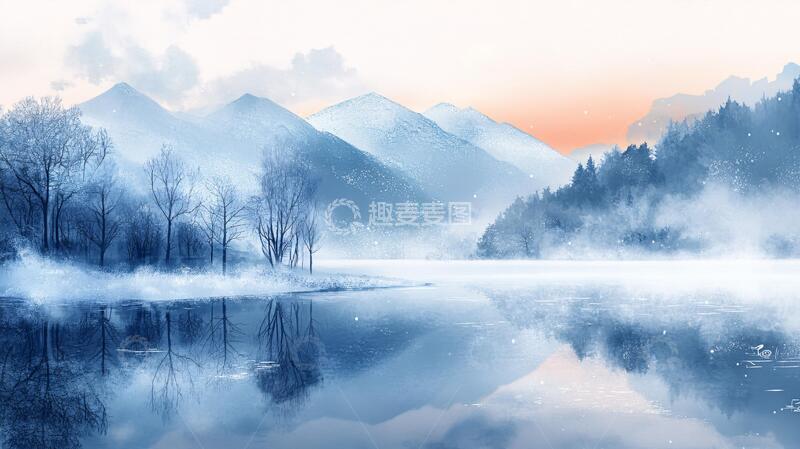 高清大图下载【趣麦麦图】蓝色梦幻山水风情17