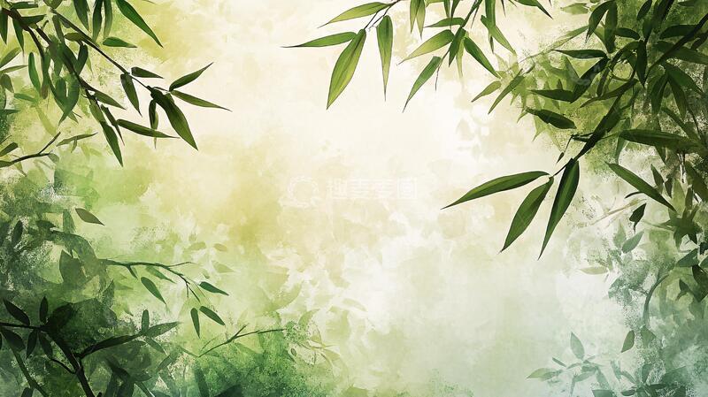 高清大图下载【趣麦麦图】唯美竹叶背景66