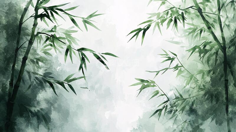 高清大图下载【趣麦麦图】古典水墨竹林3