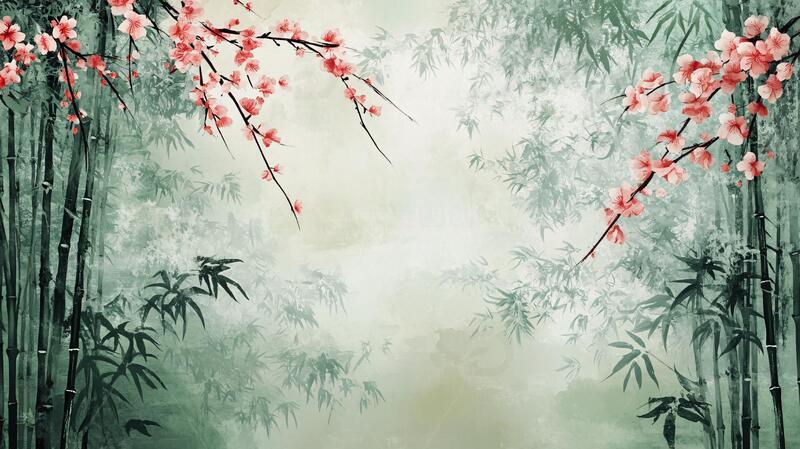 高清大图下载【趣麦麦图】唯美竹林背景34