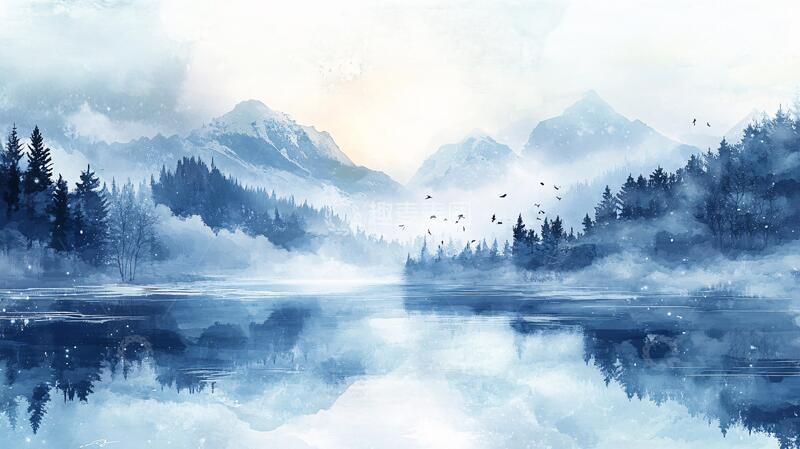 高清大图下载【趣麦麦图】蓝色梦幻山水风情16