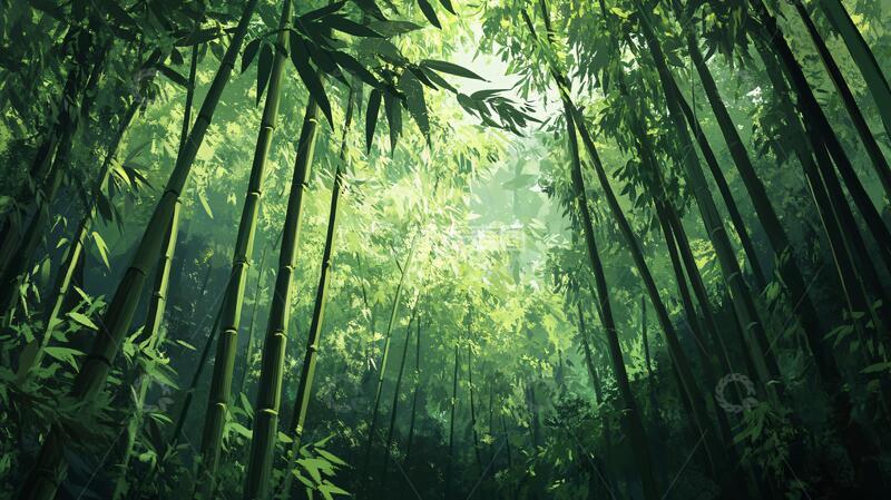 高清大图下载【趣麦麦图】绿色竹林壁纸1