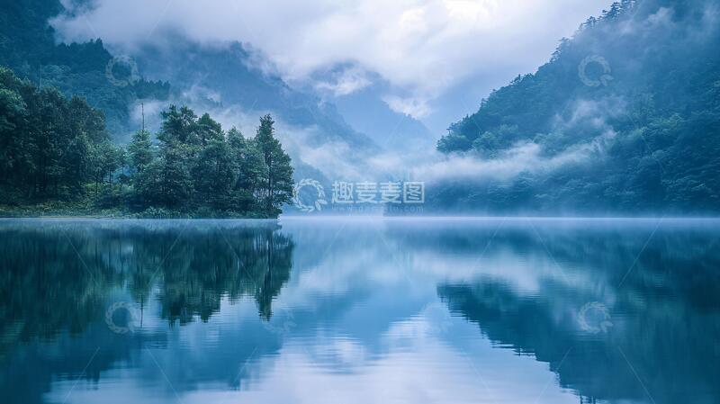 高清大图下载【趣麦麦图】箭竹海薄雾梦幻风光雾气