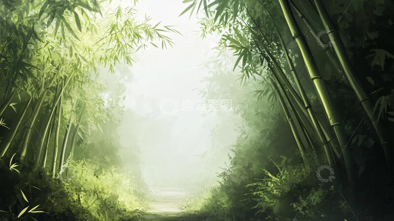 高清大图下载【趣麦麦图】竹林背景桌面4