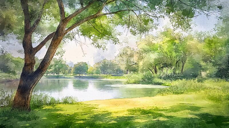 高清大图下载【趣麦麦图】唯美水彩风景