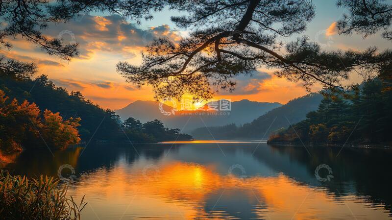 高清大图下载【趣麦麦图】牯牛降日出日落