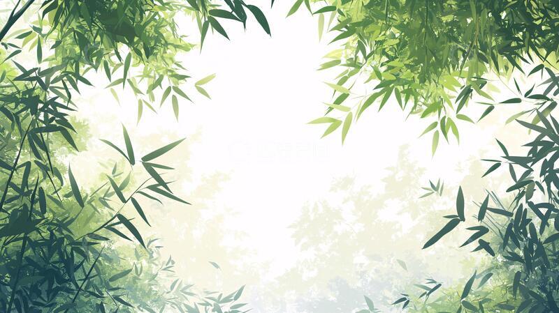 高清大图下载【趣麦麦图】竹林背景插画15