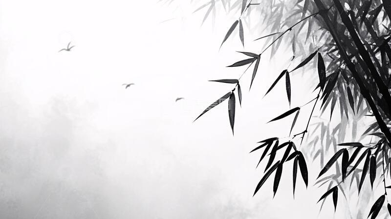 高清大图下载【趣麦麦图】水墨竹影意境2