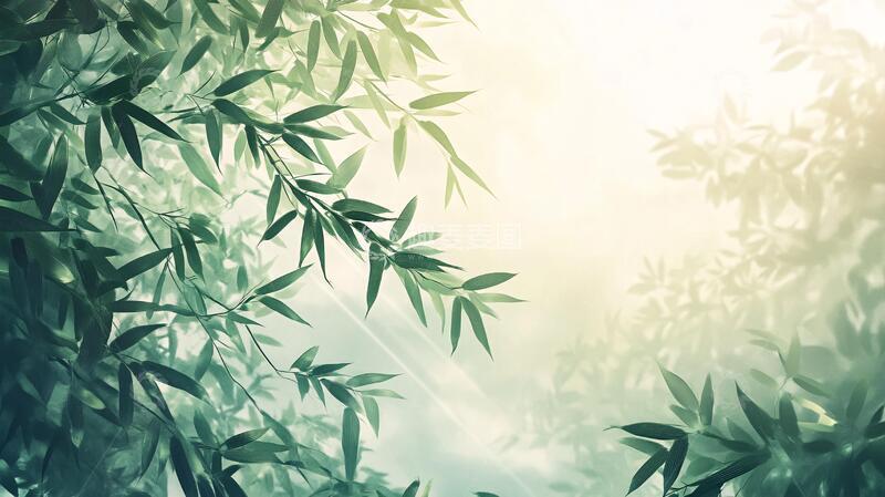 高清大图下载【趣麦麦图】唯美竹叶背景29