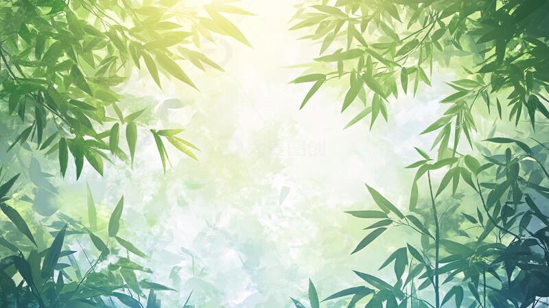 高清大图下载【趣麦麦图】唯美竹叶背景32