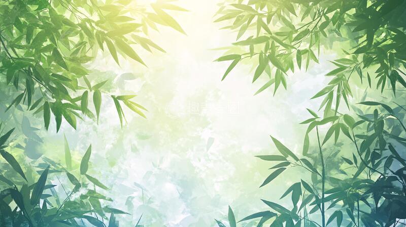 高清大图下载【趣麦麦图】唯美竹叶背景32