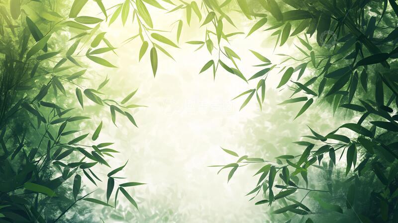高清大图下载【趣麦麦图】唯美竹叶背景44