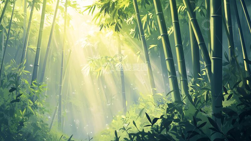 高清大图下载【趣麦麦图】唯美竹林背景21