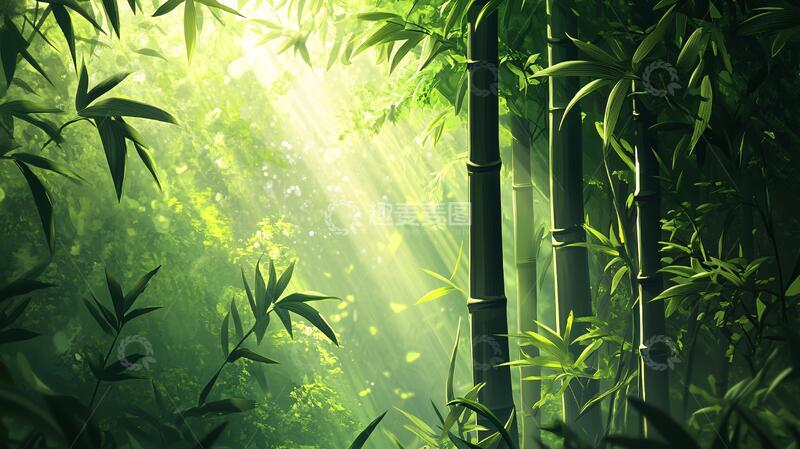 高清大图下载【趣麦麦图】唯美竹林背景20