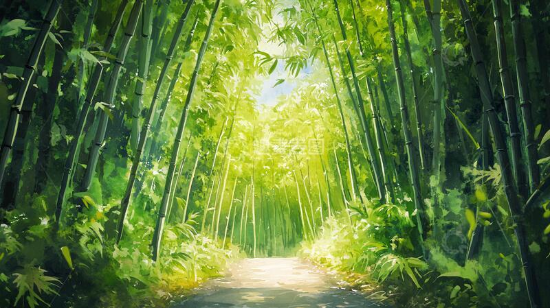 高清大图下载【趣麦麦图】唯美竹林小路23