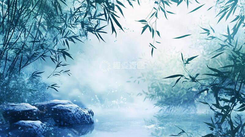 高清大图下载【趣麦麦图】竹林意境图意境中式竹影
