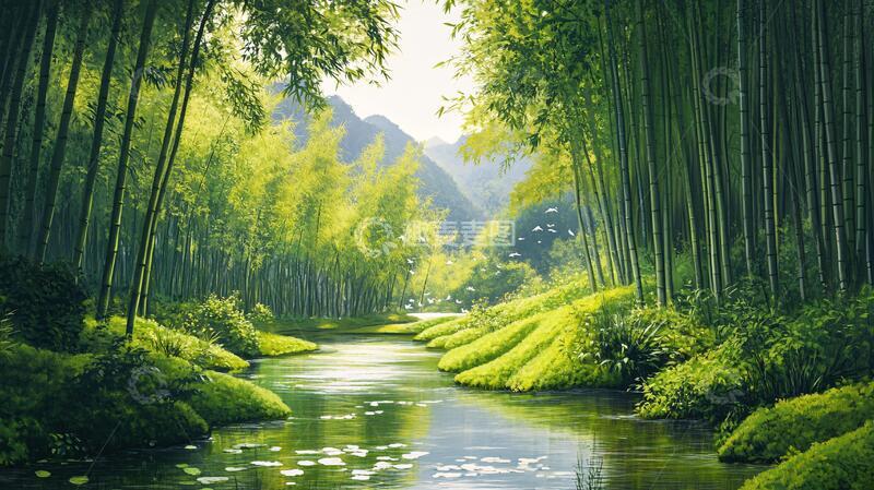 高清大图下载【趣麦麦图】绿色环保竹林壁纸4