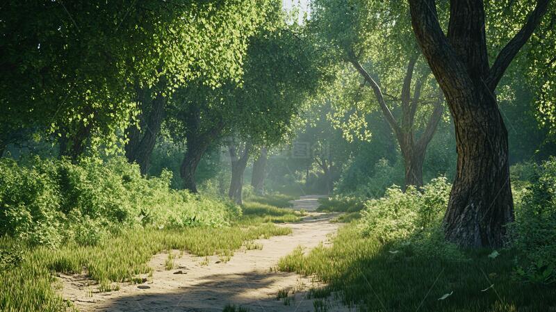 高清大图下载【趣麦麦图】深林大场景场景森林小路