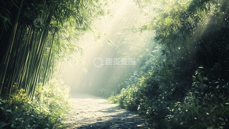 高清大图下载【趣麦麦图】唯美竹林小路10