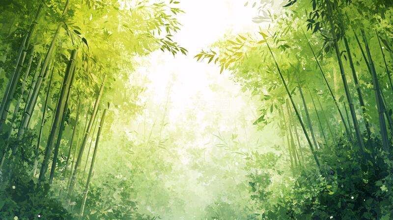 高清大图下载【趣麦麦图】竹林背景桌面1