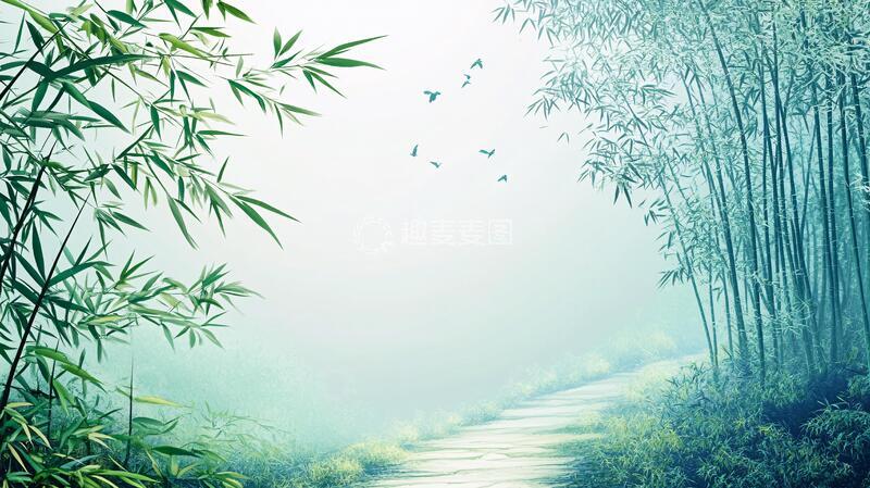 高清大图下载【趣麦麦图】竹林意境图意境桌面竹影