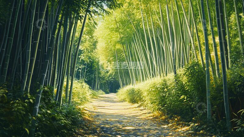 高清大图下载【趣麦麦图】竹林小路图片素材下载