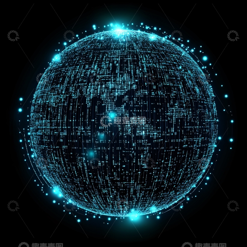 高清大图下载【趣麦麦图】数字科技感地球