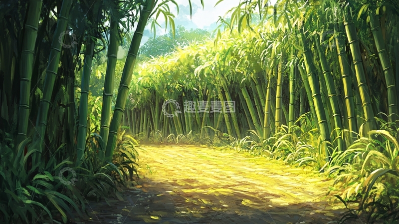 高清大图下载【趣麦麦图】唯美竹林小路29