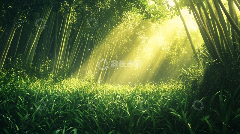 高清大图下载【趣麦麦图】唯美竹林背景39