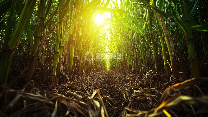 高清大图下载【趣麦麦图】甘蔗园晨光6
