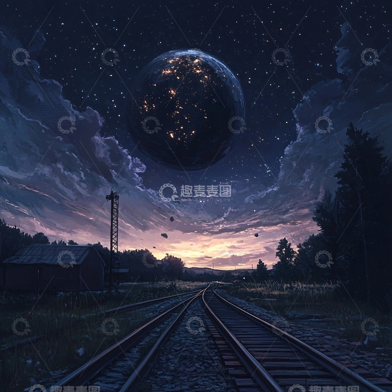 高清大图下载【趣麦麦图】唯美火车道