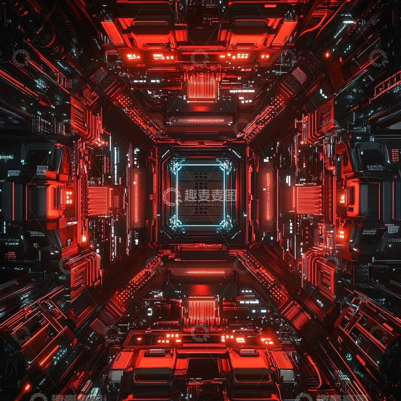 高清大图下载【趣麦麦图】红色科技宇宙
