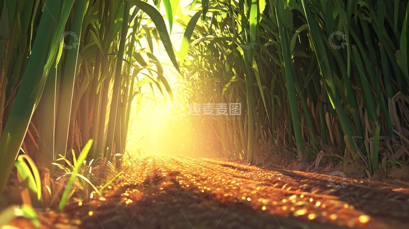 高清大图下载【趣麦麦图】甘蔗园晨光5