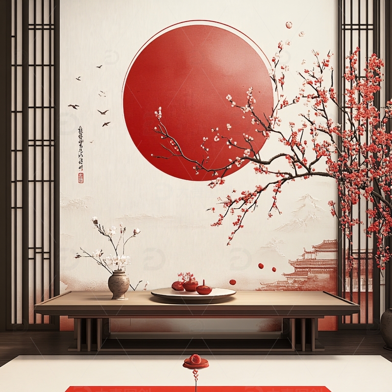 高清大图下载【趣麦麦图】梅壁画墙纸