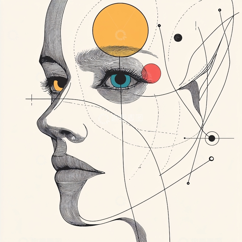 高清大图下载【趣麦麦图】人脸色块拼接装饰画8