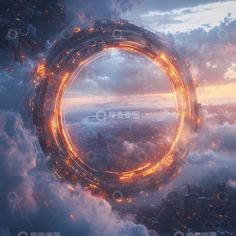 高清大图下载【趣麦麦图】科技圆环素材2