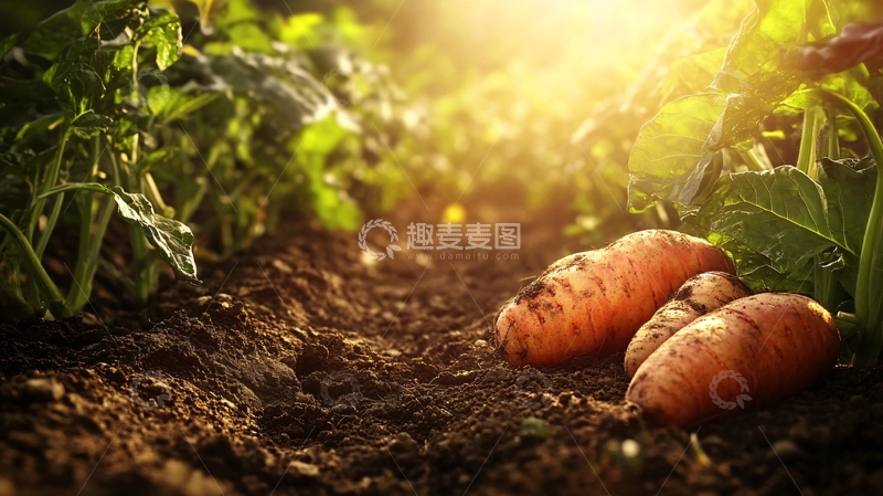 高清大图下载【趣麦麦图】菜地胡萝卜