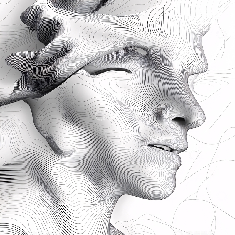 高清大图下载【趣麦麦图】超现代线条装饰画