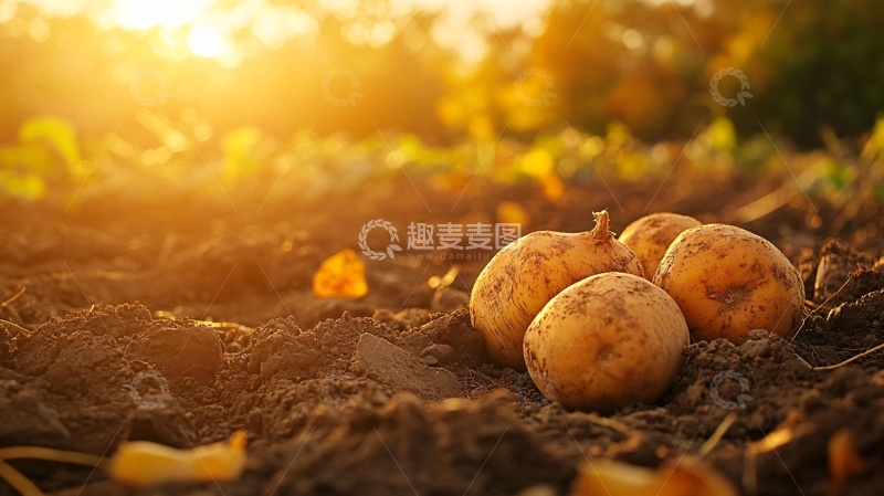 高清大图下载【趣麦麦图】秋收马铃薯