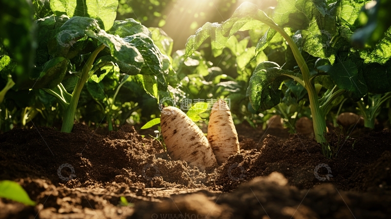 高清大图下载【趣麦麦图】秋日田野山药景