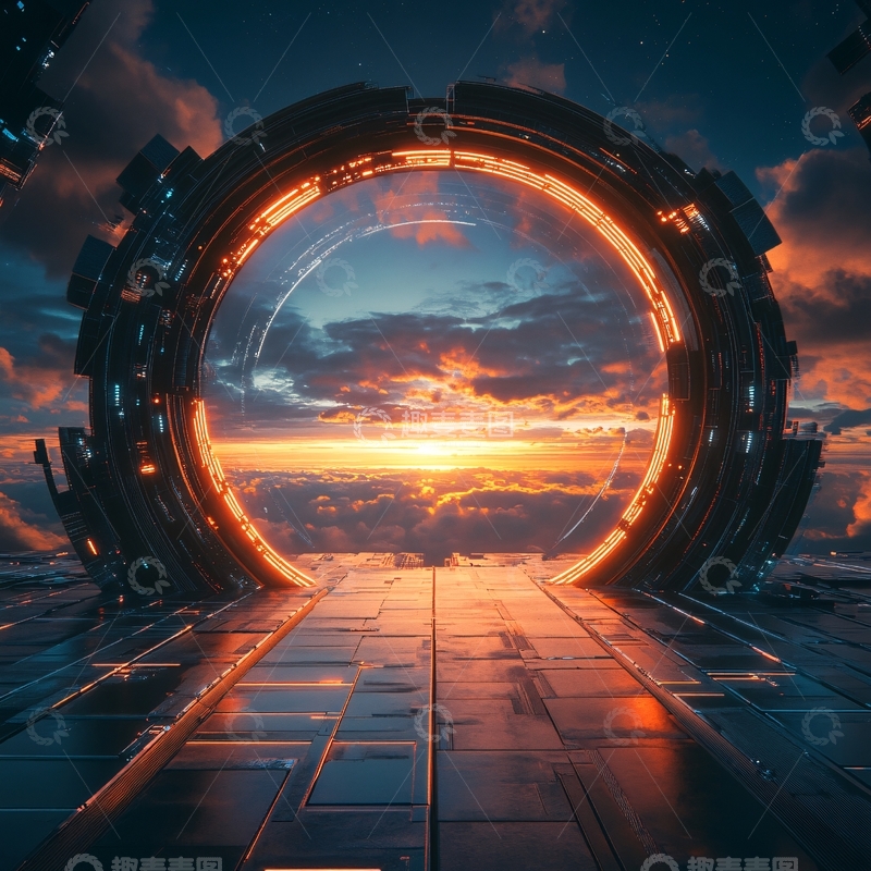 高清大图下载【趣麦麦图】科技科幻大门