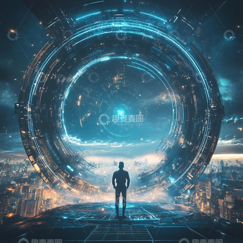 高清大图下载【趣麦麦图】科技感人物界面